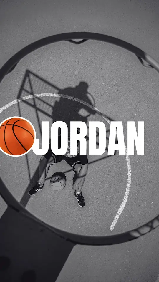 Black and White Illustrative Basketball Phone Wallpaper