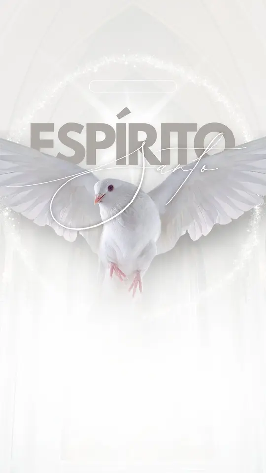 Story instagram dia do espirito santo mensagem elegante em bege e branco